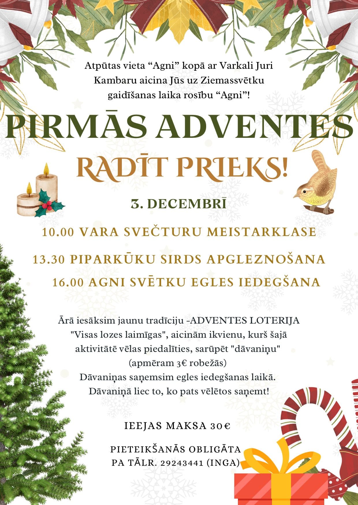 Pirmās Adventes radīt prieks! 03.12.2023